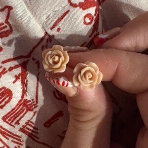Charming Rose Stud Earrings for Kids